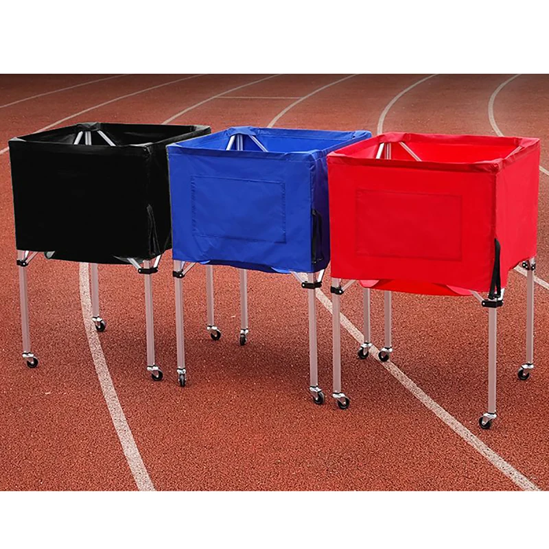 Portable Aluminium alloy Ball Cart Removable Basketball Hopper Soccer Volleyball Storage Basket Foldable Cart