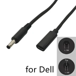 USB 3.1 Type C PD Power Adapter Converter DC Plug 4.5*3.0 mm Male Jack Connector for Dell Laptops Charging Cable 15cm