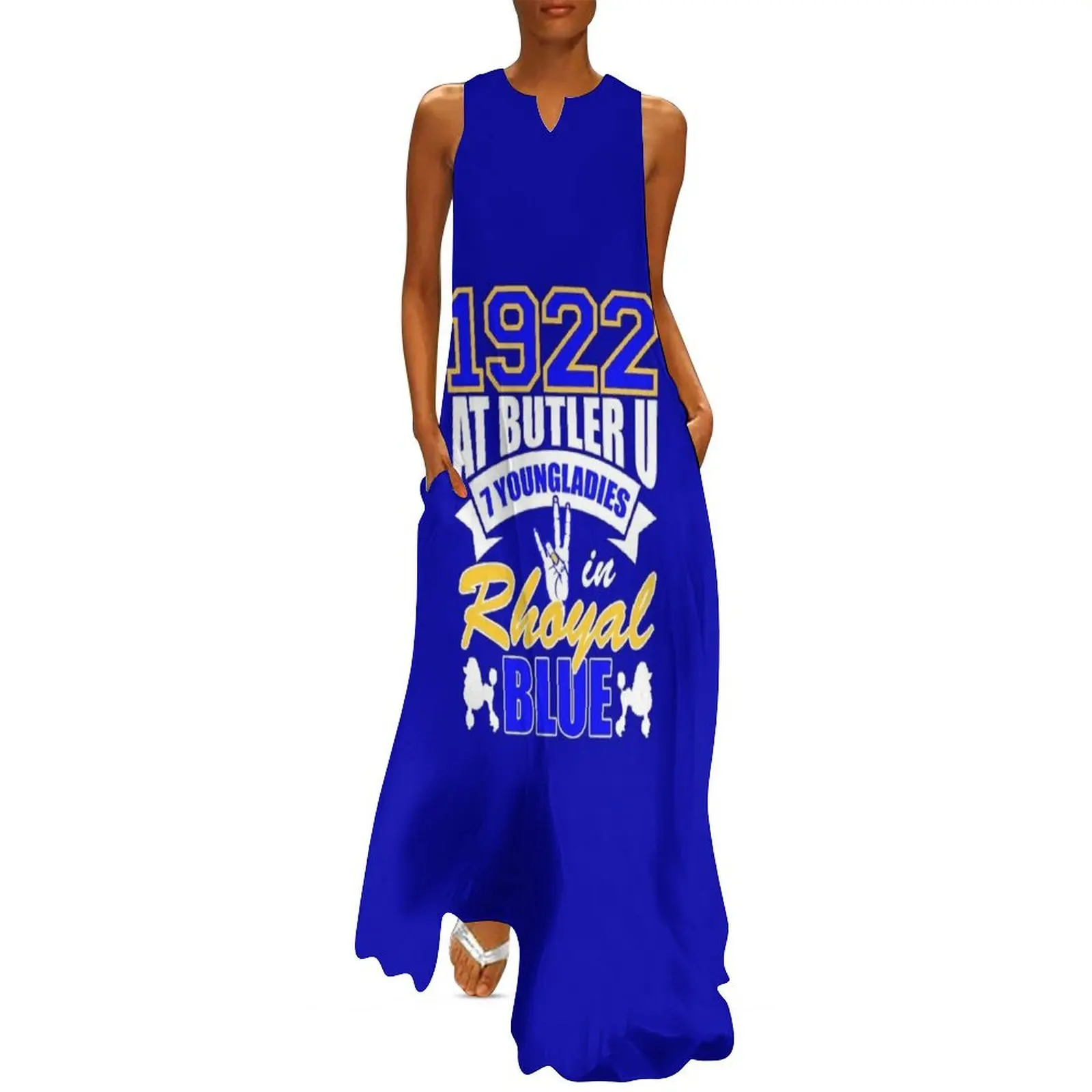 Sigma 1922 At Butler U 7 Youngladies In Rhoyal Blue Gifts Long Dress birthday dress chic and elegant woman dress Women's