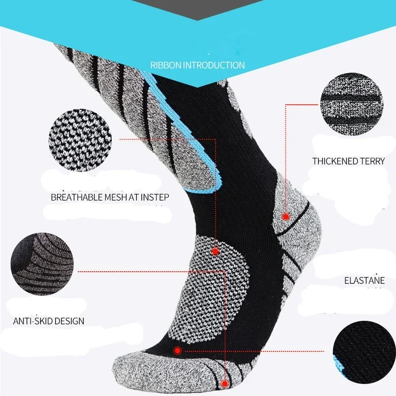 1 Pair Merino Wool Thermal Socks Men Women Winter Long Warm Compression Socks For Ski Hiking Snowboarding Climbing Sports Socks