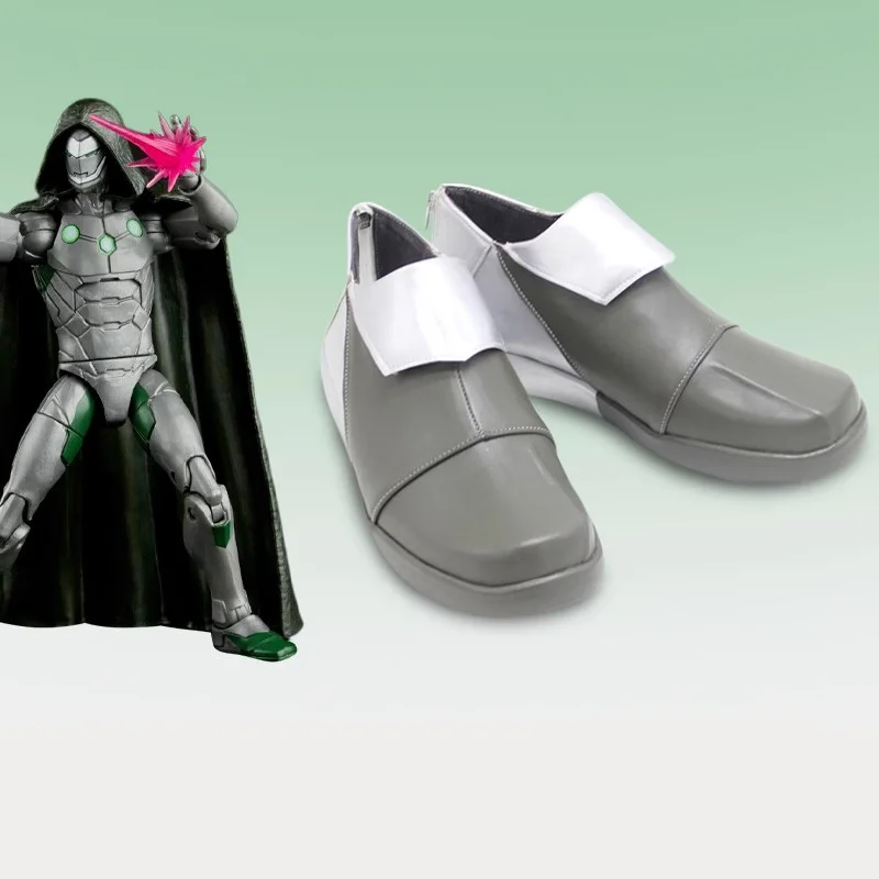 Film Doctor Doom Scarpe Cosplay Party Doom Stivali Cosplay Scarpe Morbida pelle PU Puntelli per feste Formato asiatico per la festa di Halloween NATALE