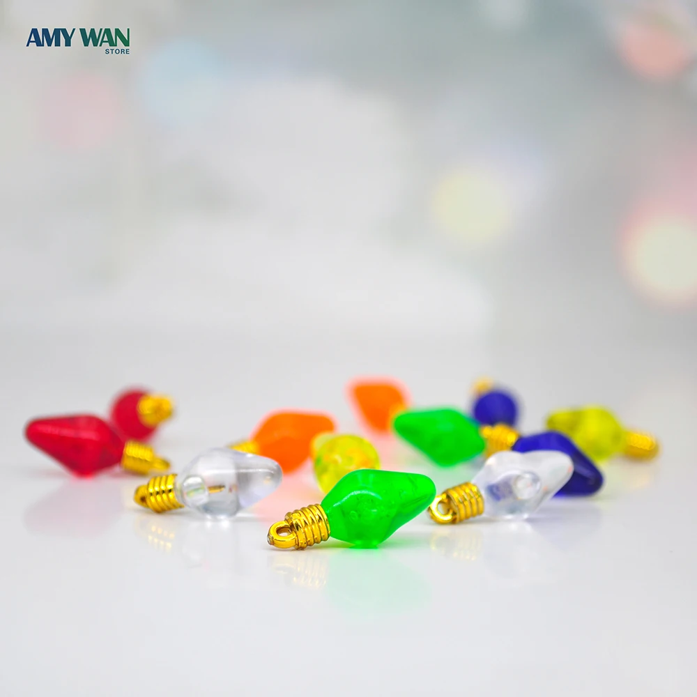 30pcs Christmas Tree Lights Doll House Accessories Non-luminous Color Fake Lights DIY Garland Pendant Home Deco Children\'s Toys