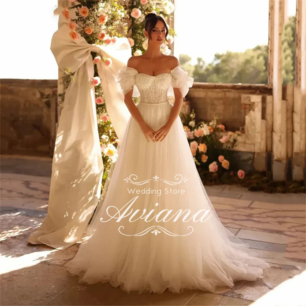 

Aviana Customized Wedding Dress Bridal Gown Sweetheart Neckline Tulle Fabric Beaded Embellishment Ball Gown Newest Charming 2025