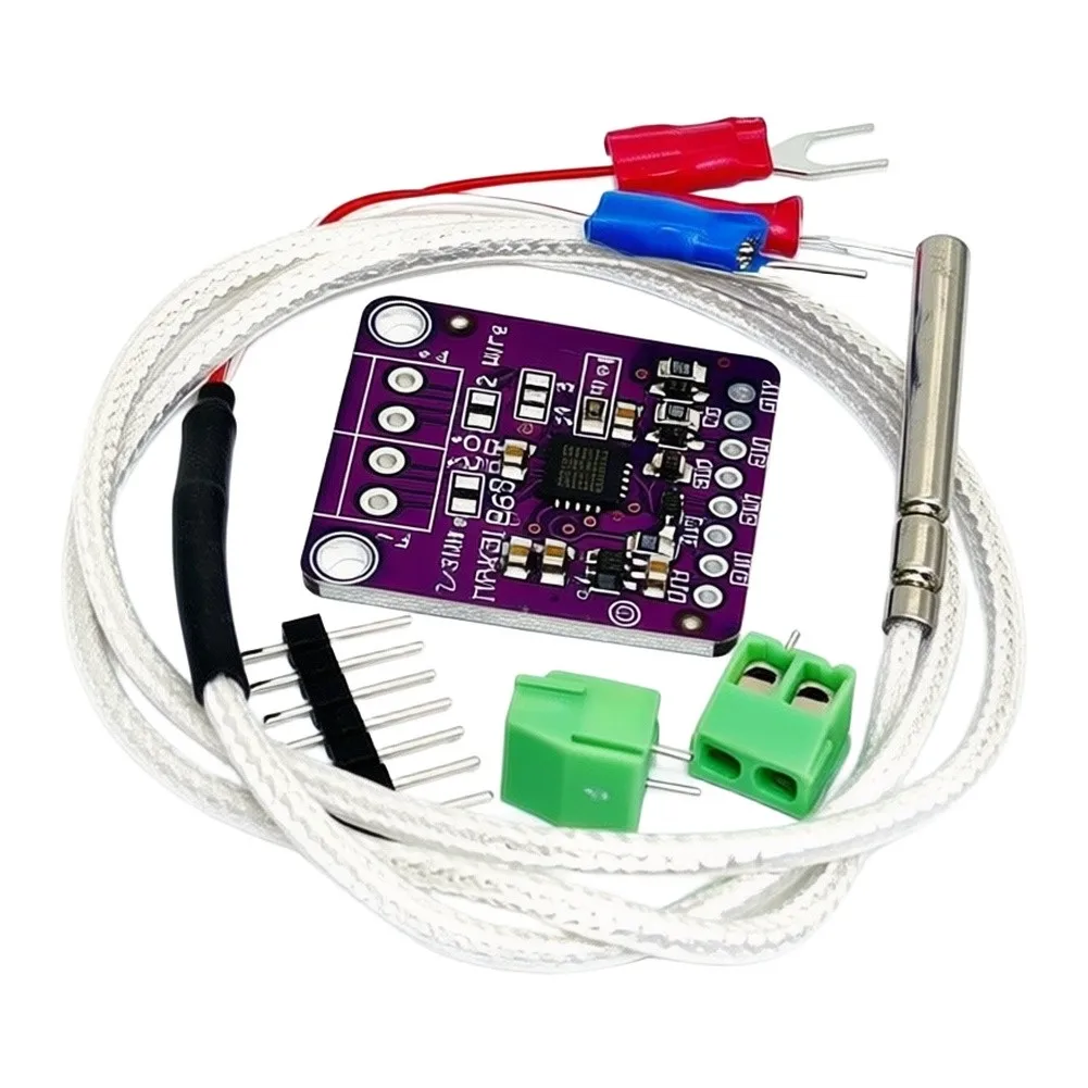 For Compact Electronic Builds Black MAX31865 Module Reliable Thermal Monitoring PT100 Converter Compact Design
