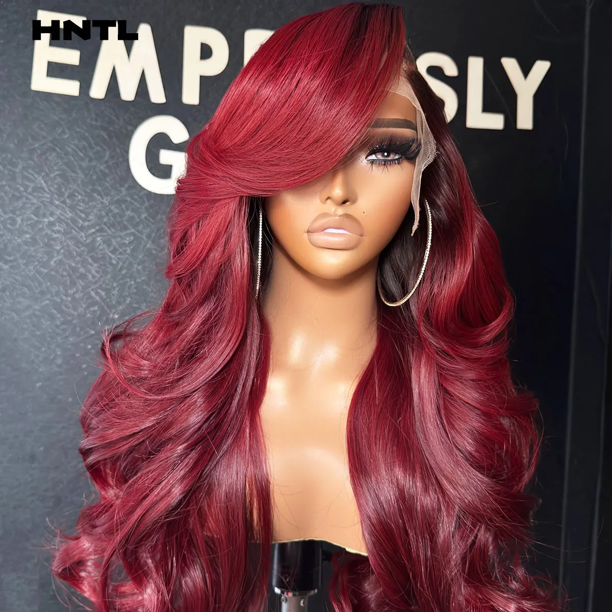 400 Density Wine Color 13x6 HD Transparent Lace Front Body Wave Wig Human Hair 360/13x4 99j Burgundy Bouncy Curly Wig Wear & Go