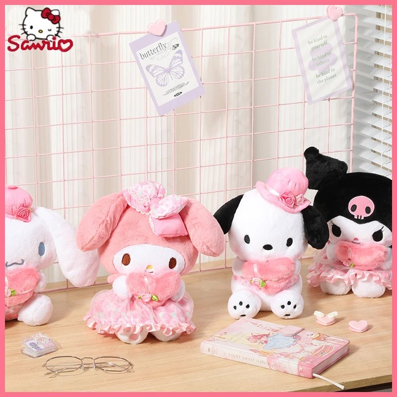 

Sanrio Authentic Kuromi Cartoon Cute 20cm Figure Creative Romantic Flower Sea Series Plush Toy Doll Decoration Birthday Gifes