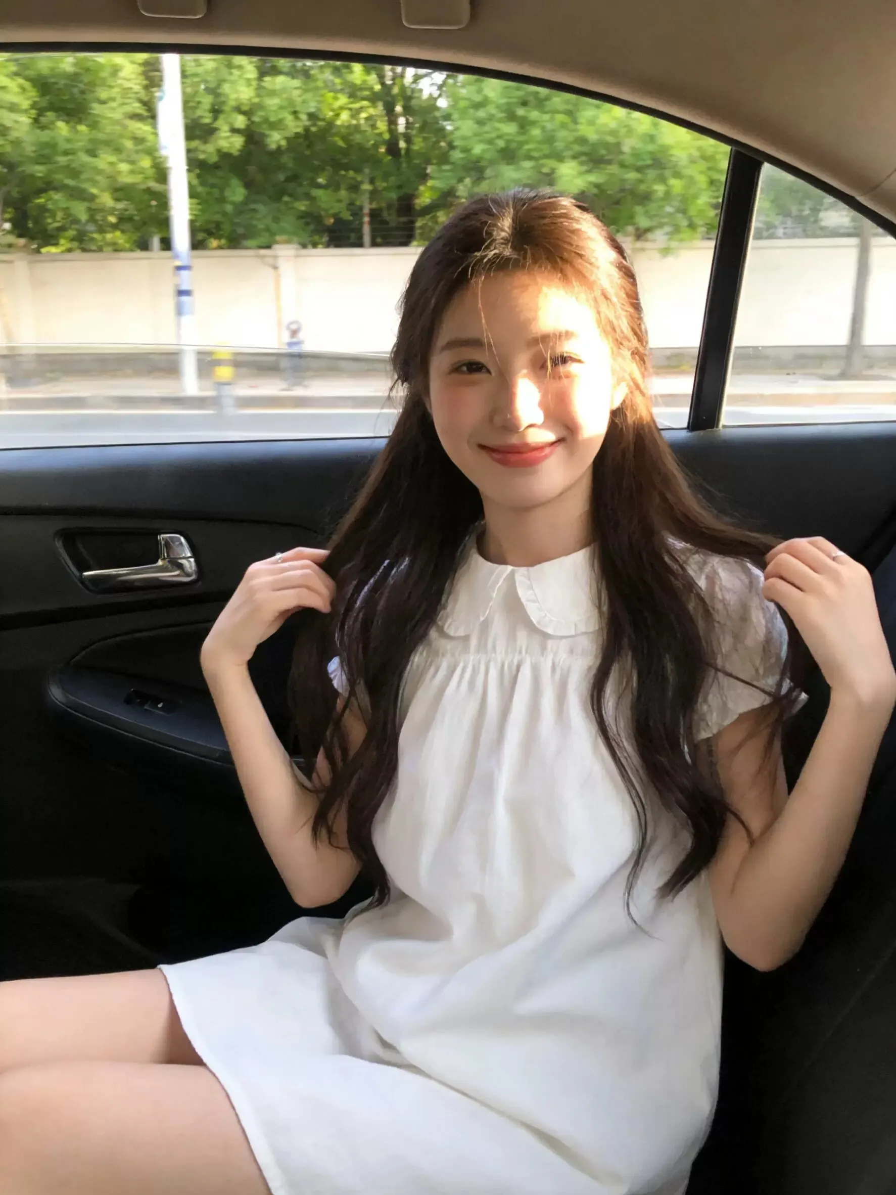

Sweet Princess Style A-Line Short Sleeve Dress Doll Collar Loose Fit Summer New Arrival Women's Clothing Casual Everyday Wear