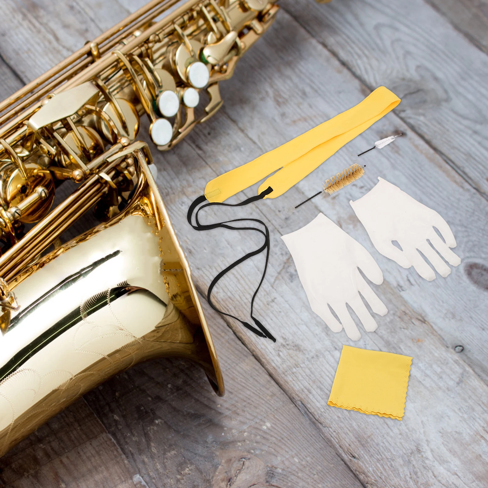 

Musical Instrument Cleaning Kit Clarinet Swab Small Flute Cloth Plastic Mouthpiece Brush Alto Sax