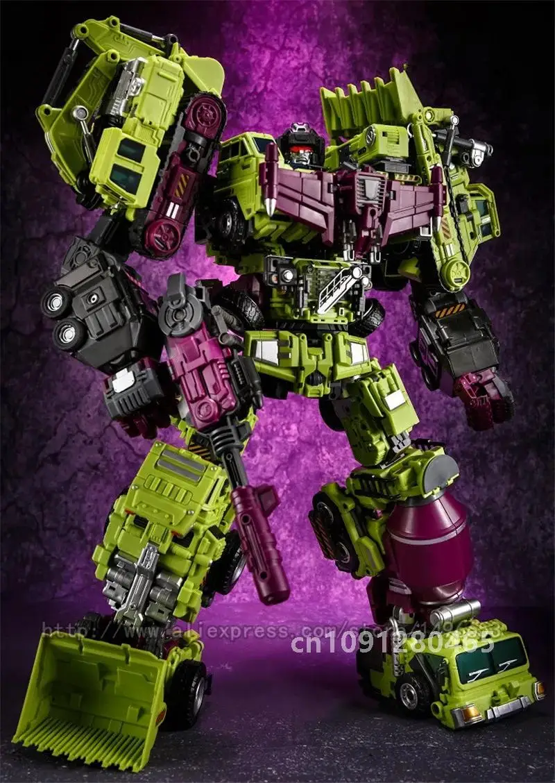 NBK Oversize 6 w 1 Devastator Transformation Toys boy Robot Car KO G1 Excavator Trucks Model Action Figure kid adult Toy