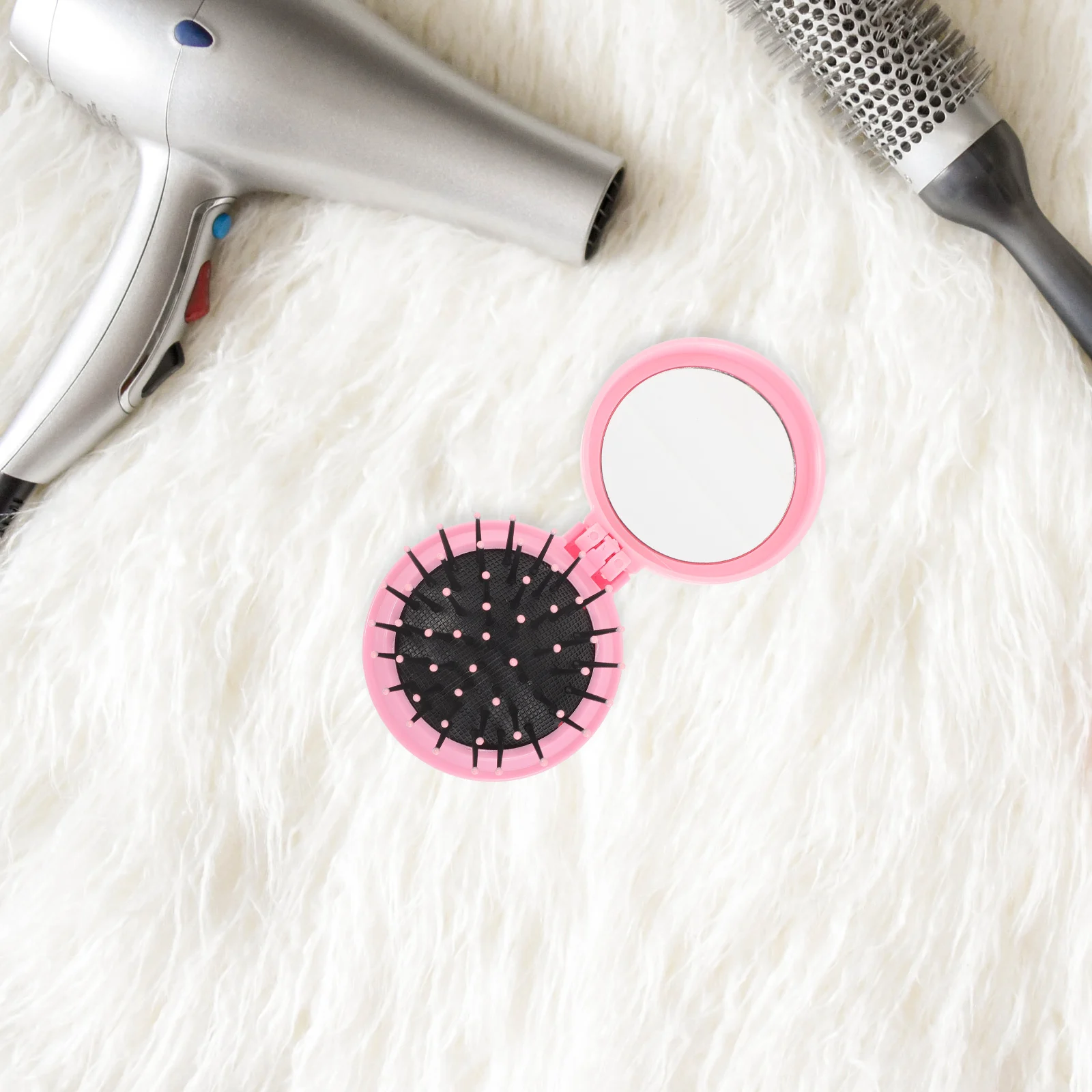 

Hair Brush Bag Comb Mini for Purse Travel Round Wallet Portable Small Miss