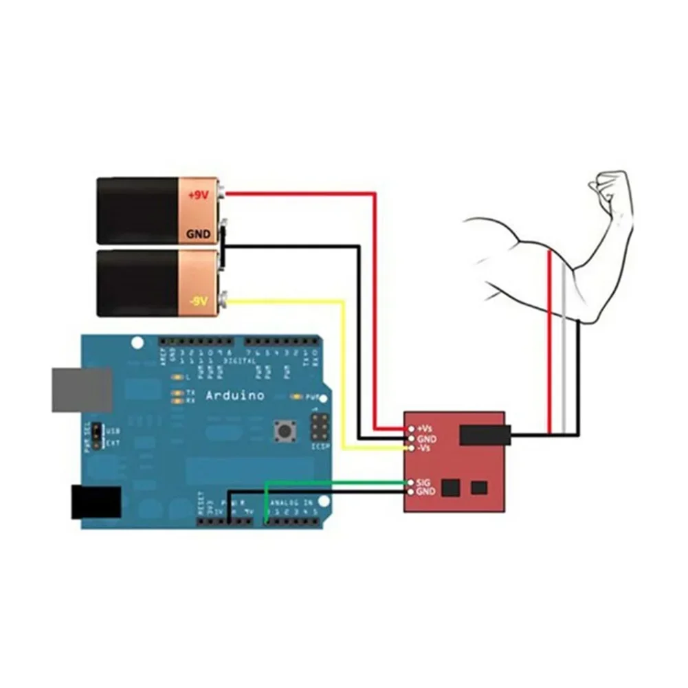 Imagem -05 - Módulo de Sensor Mioelétrico Sensor Emg para Monitoramento de Atividades Musculares Controlador Fácil de Usar para Projetos de Pesquisa