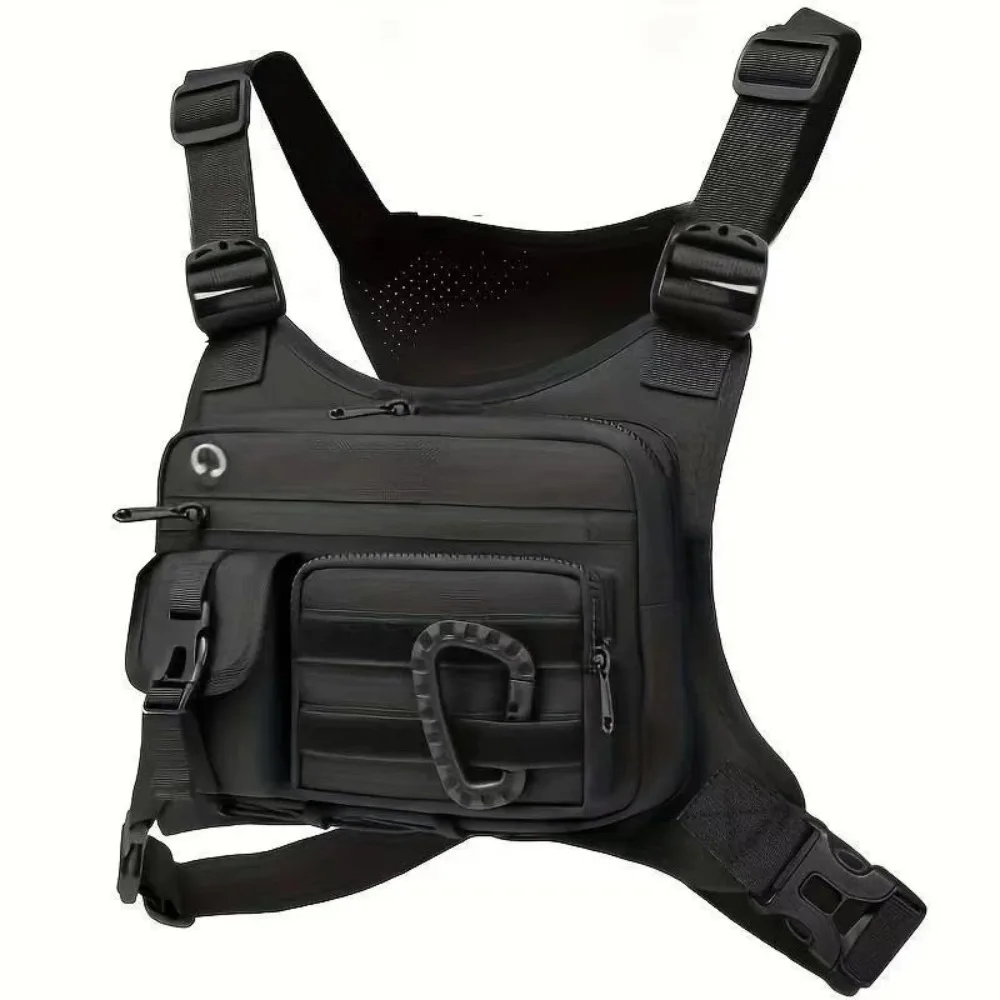 Bolsa de Peito para Atividades ao Ar Livre para Homens e Mulheres, Colete Tático para Corrida, Ciclismo, EDC, Mochila de Peito para Esportes e Treinos