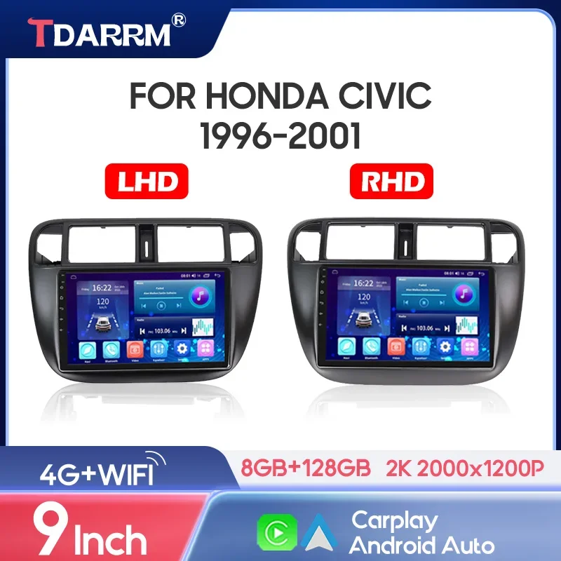 

TDARRM For Honda Civic 1995 1996-2001 Car Radio Multimedia Player System Android DSP Stereo Carplay Navigation GPS 2din dvd