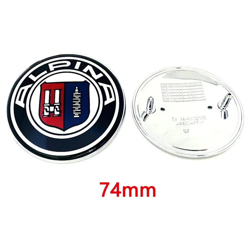 74mm 45mm 82mm Car Bonnet Hood Front Grill Rear Trunk Tail Bumper ALPINA Emblem Badge Logo Auto Exterior Accessories Sticker