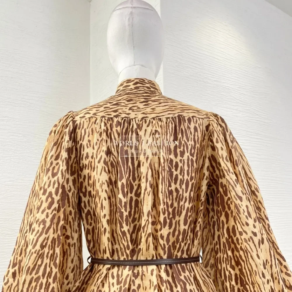 

Brown Leopard Print Long Sleeve Mini Dress 2025