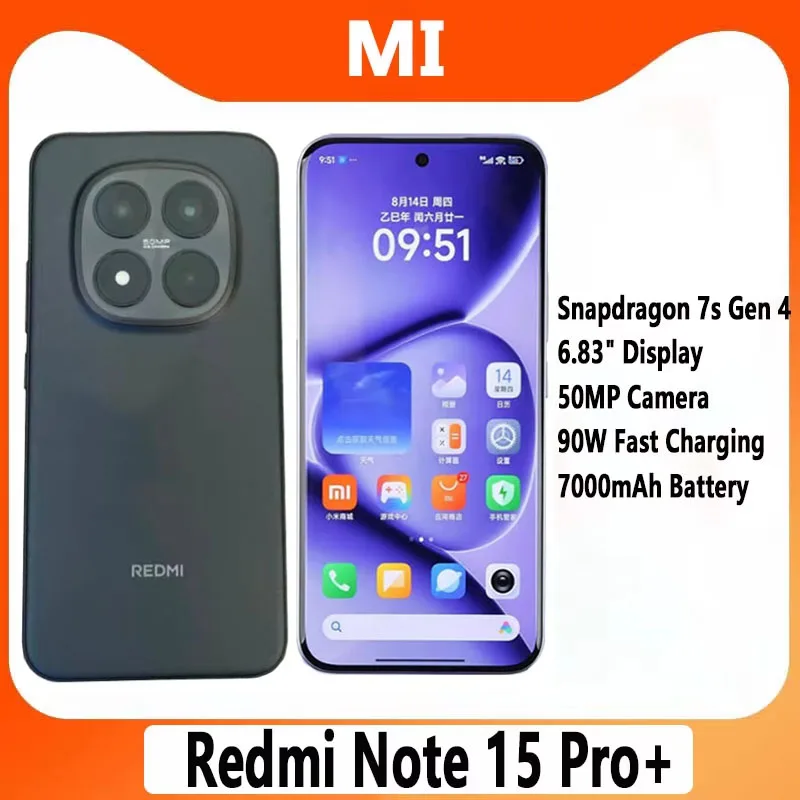新しいXiaomi Redmi Note 15 Pro+スマートフォン、Snapdragon 7s Gen 4