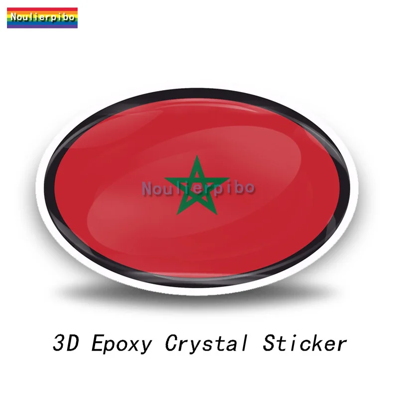 Morocco 3D Creative Sticker Moroccan Air Force Logo Epoxy Dome Vinyl Waterproof Decal Car Motorcycle Helmet Laptop Phone Sticker