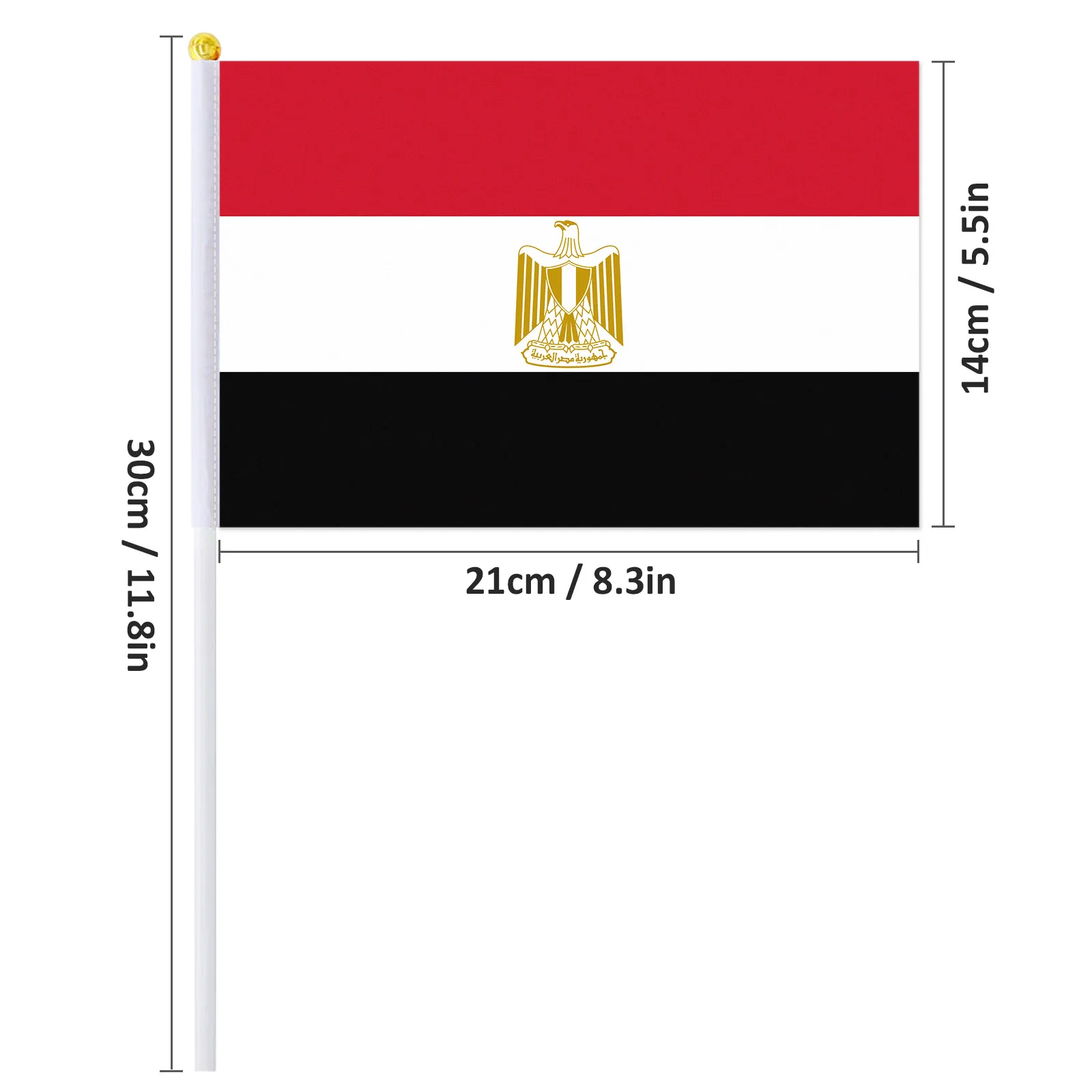 PTEROSAUR-14*21cm Egypt Hand Flag, Egypt Egyptian National Flag, World African Countries Hand Held Small Waving Flag