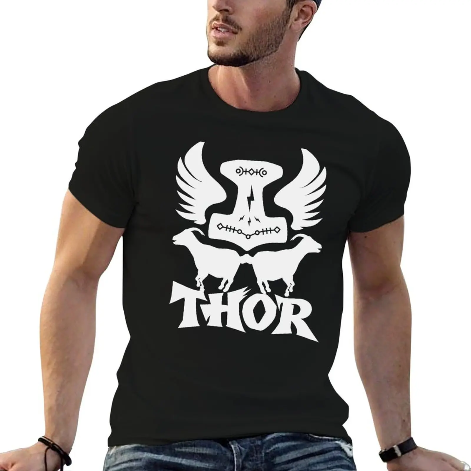 Succeed With THORS MJOLNIR GOATS EMBLEM In 24 Hours T-Shirt Christmas Casual Short Sleeve Top