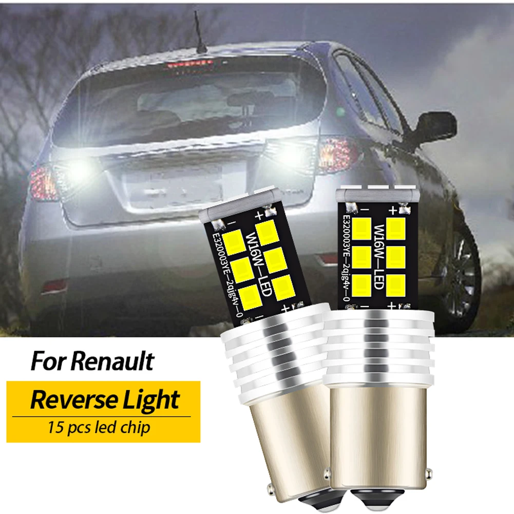 2pcs LED Reverse Light Bulb Lamp P21W BA15S 1156  for Renault Captur Clio Twingo 1 2 3 Duster Espace 4 Megane CC Logan Kaptur