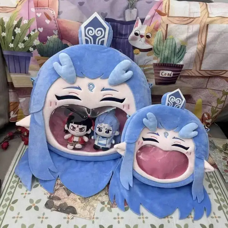 

Фильм Ne Zha 2, плюшевый прозрачный студенческий рюкзак на молнии для косплея, сумка через плечо