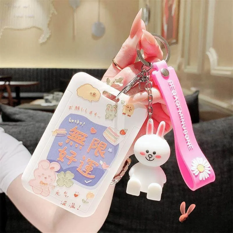 Integrated Student Bus Card Keychain Holder Lanyard Protective Cover for ID Cards Access Control Passes Male Female Universal