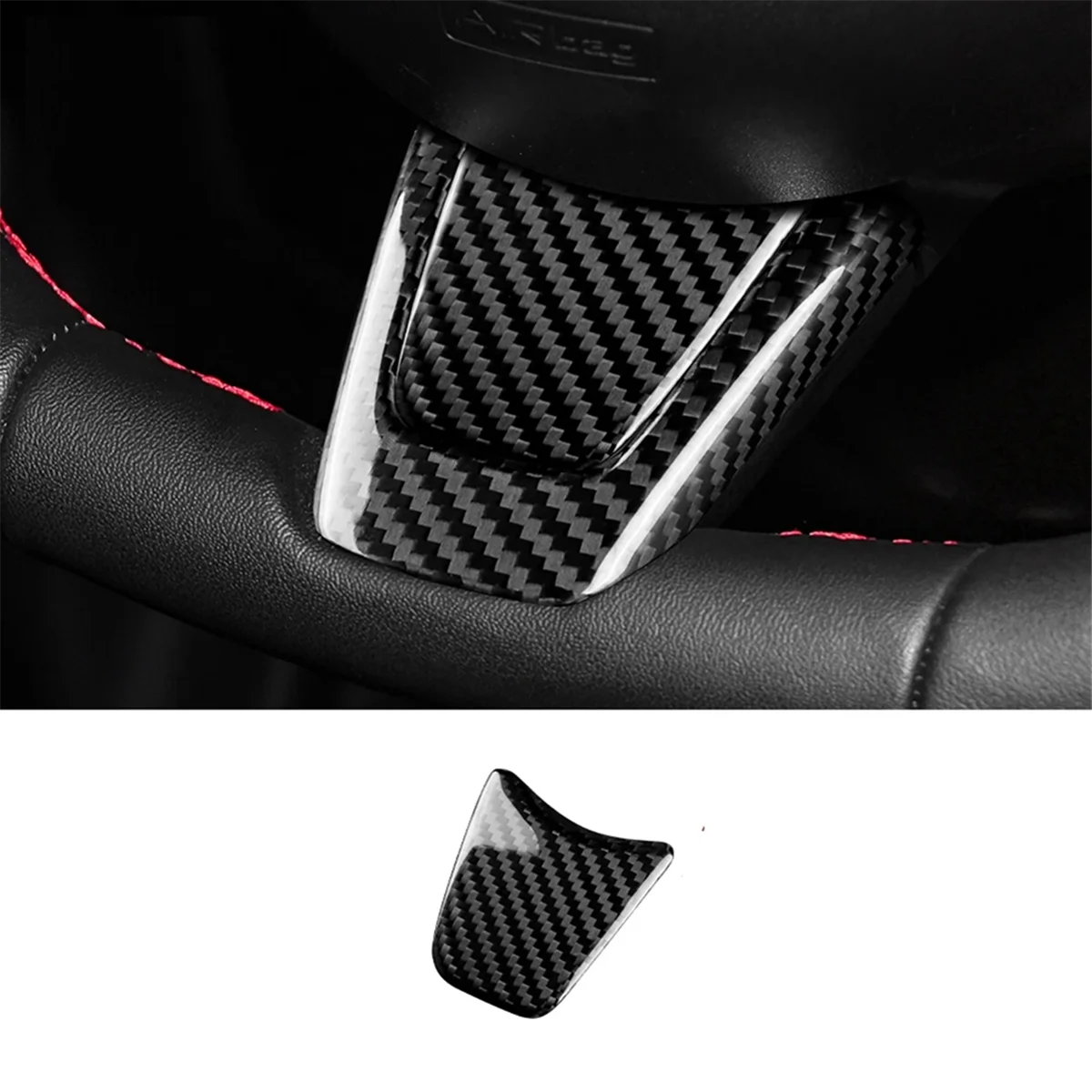 Real Hard Carbon Fiber Sticker for Fiat 500 Abarth 595 2012 2013 2014 2015 Car Steering Wheel Cover