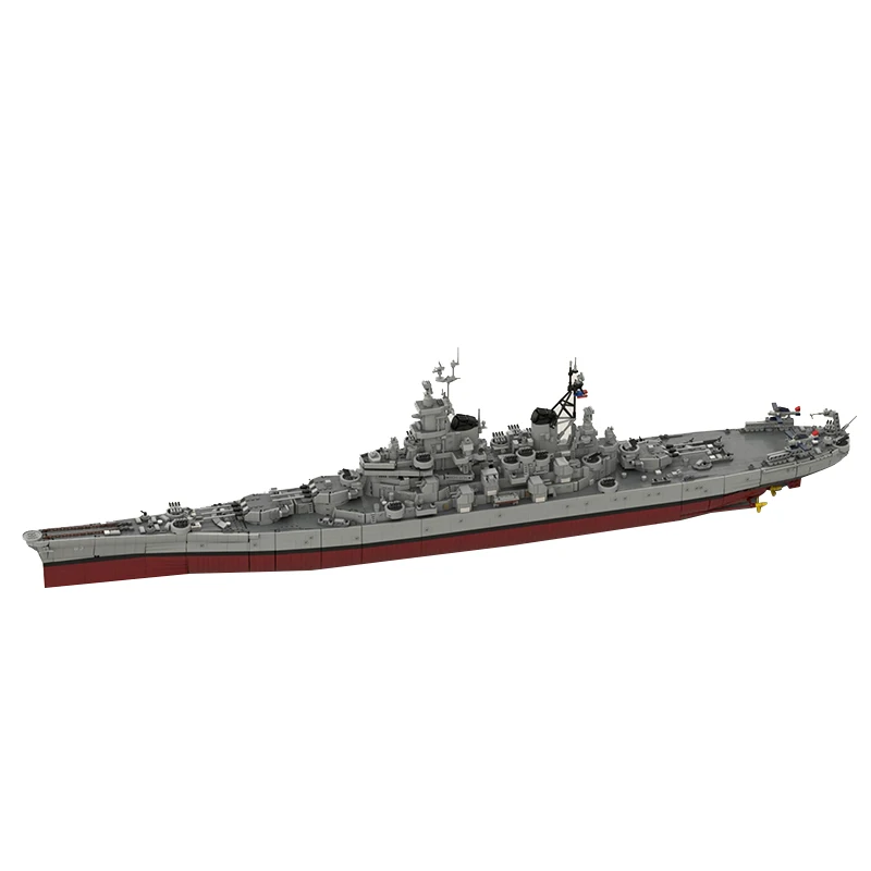 MOC Building Block Set Toy USS Missouri BB-61 Iwa-class Big Battleship Bricks Military Equipment Collect Gifts