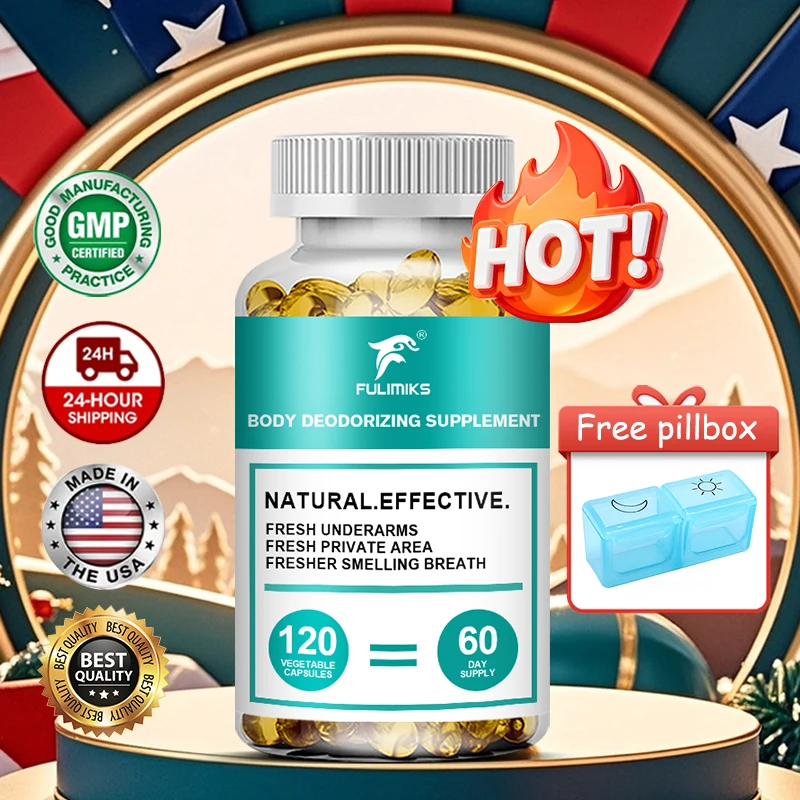 

Капсулы для дезодорации тела снутри, эффективно подавляют запах пота, улучшают запах тела и дыхание, натуральные растительные ингредиенты