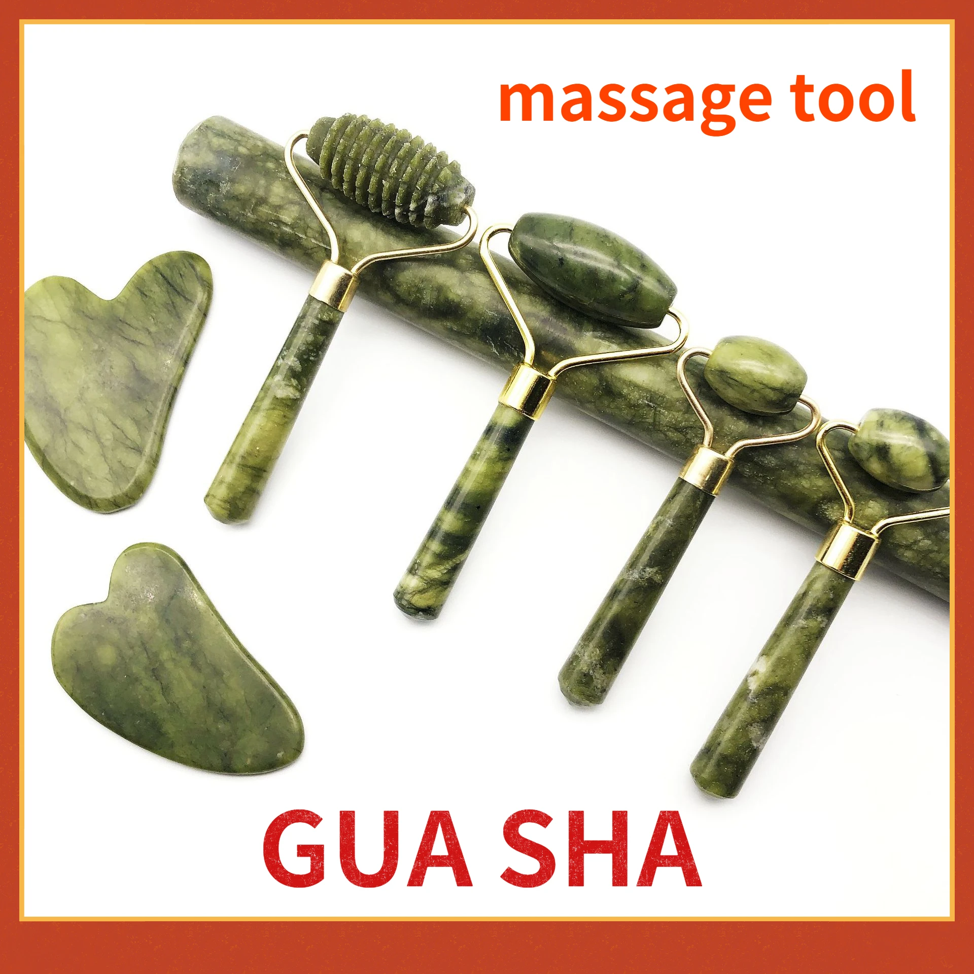 jade roller set face scraping massage gua sha tools masajeador anticelulitico  Lifting facial swelling makeup tools masajeador