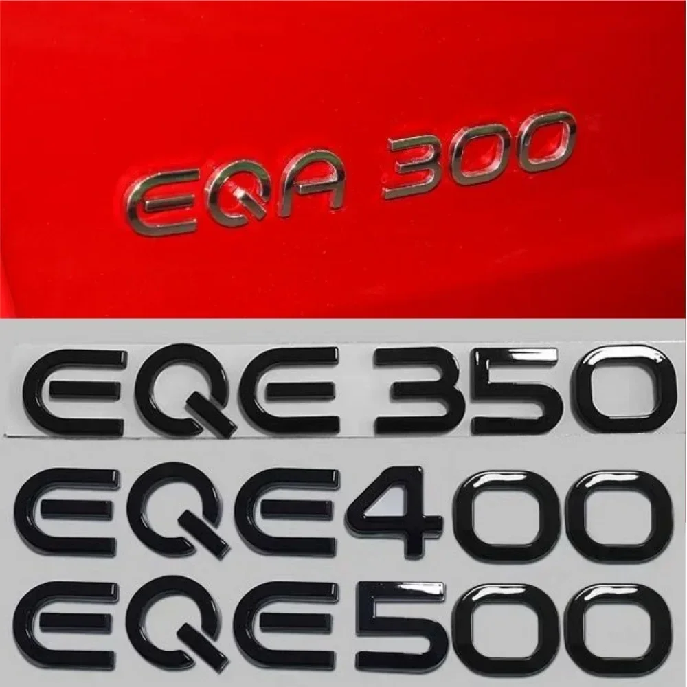 Car 3D letter sign made of ABS material For Mercedes-BenzEQC400 EQA300 EQB350 EQE53 EQS53 EQS450  4MATIC Tail-mounted logo label