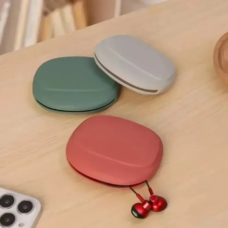 Funda de silicona para auriculares, organizador de cables portátil, Mini estuche de almacenamiento de cables anticaída, Cable de carga, bolsa protectora para auriculares