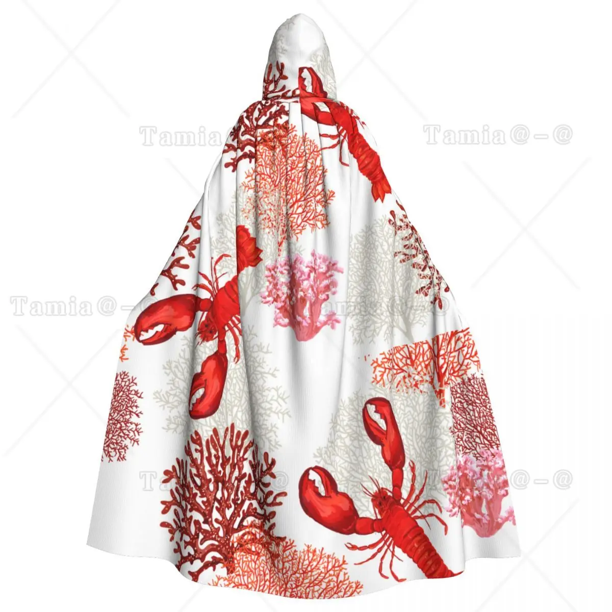 Capa con Capucha Unisex, Capa con Diseño de Langosta Marina Tropical, Ancla y Corales, Capa de Vampiro, Capa de Bruja, Disfraz de Cosplay
