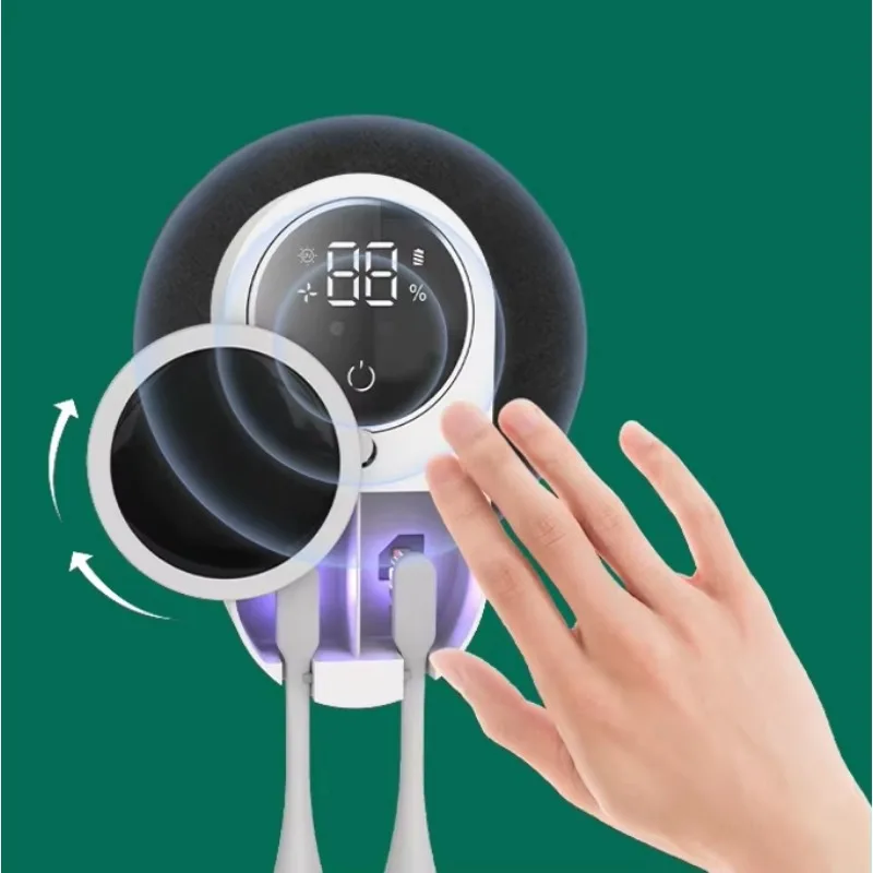 壁掛け式充電式電動歯ブラシホルダーセット、uv除菌機能付き、バスルーム用新デザイン