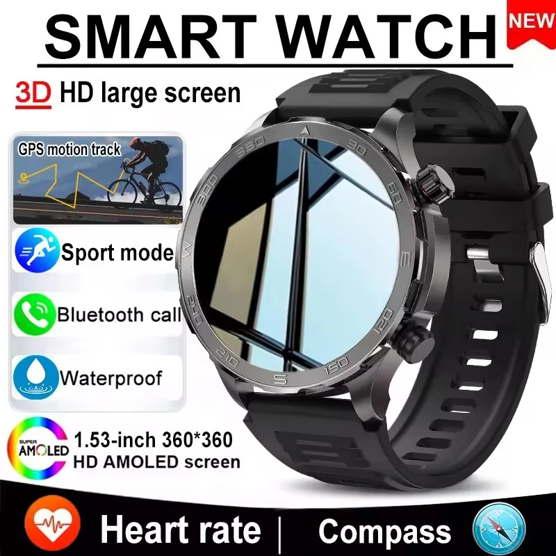 

2025 НОВЫЕ Смарт-часы для мужчин и женщин, GPS-трек, компас, AMOLED HD-экран, пульс, Bluetooth-вызов, IP68, водонепроницаемые спортивные умные часы