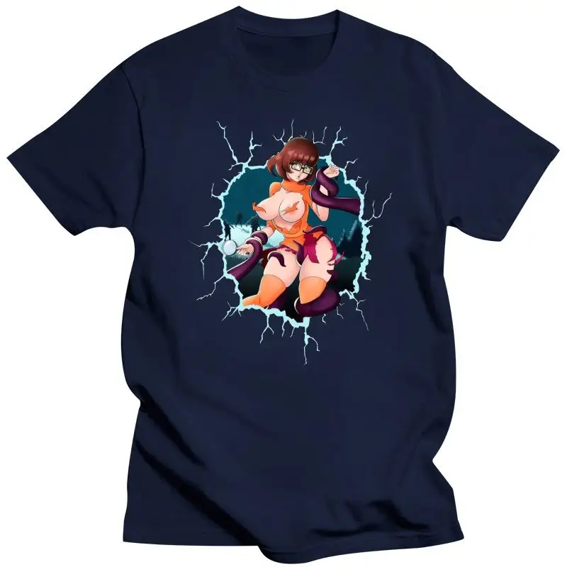 New Men Tshirt Anime Velma Tentacles Velma Dinkley T Shirt Printed T-Shirt Summer Short Sleeve Cotton Tees Tops Harajuku Streetw