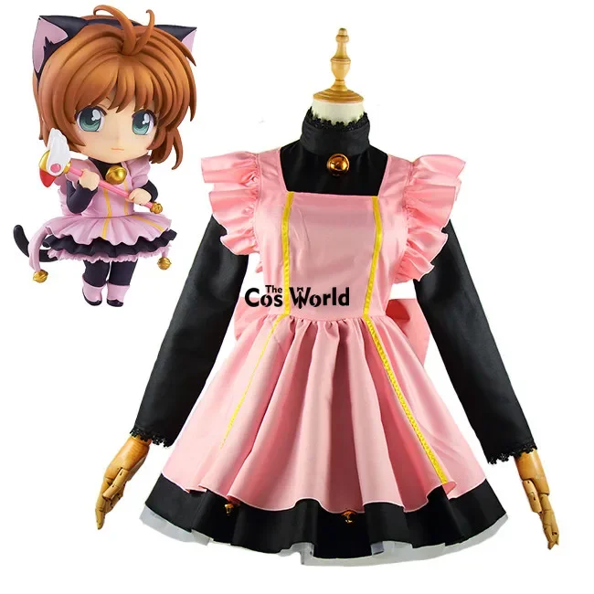 

Cardcaptor Sakura Kinomoto Sakura Cute Cat Maid Dress Uniform Outfit Anime Cosplay Costumes