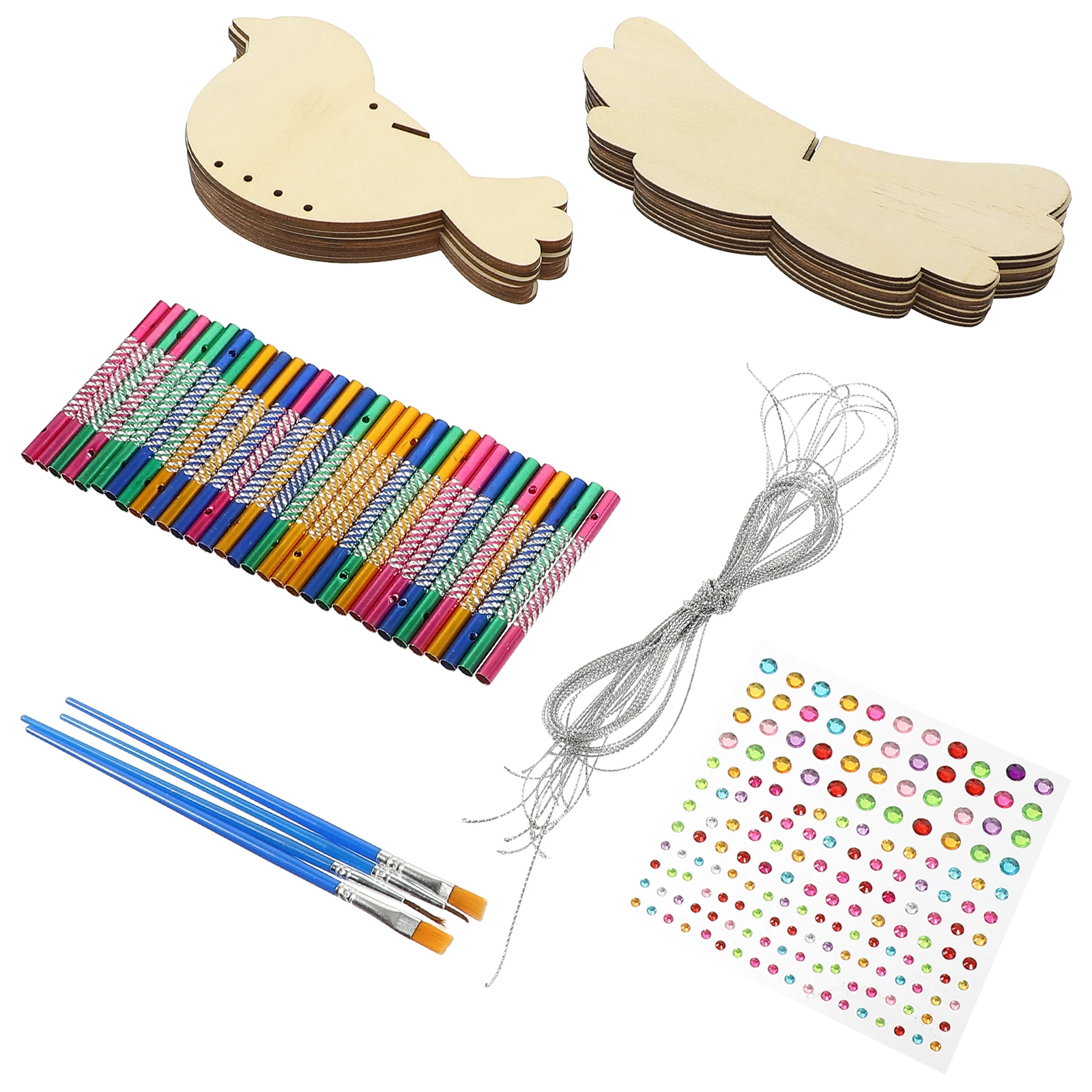 

1 set DIY Chime Kit Wooden Bird Wooden Wind Chimes For Outside Wind Chimes Balcony Garden Party Outdoor Hanging Decor