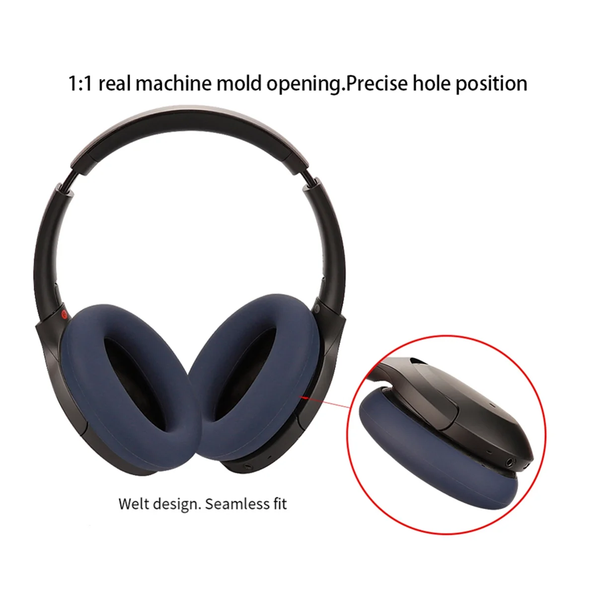 # 588H แผ่นรองหูฟังสําหรับ SONY WH-H910N หูฟังซิลิโคนป้องกันกรณี Earmuff แถบคาดศีรษะอะไหล่ซ่อม Creamy & White (ครีมและสีขาว)