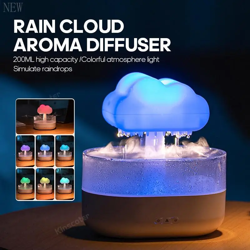 2024 2024 lucu baru untuk Cloud Diffuser Zen Raindrops pelembap udara penyebar minyak esensial USB Desktop semprotan ultrasonik