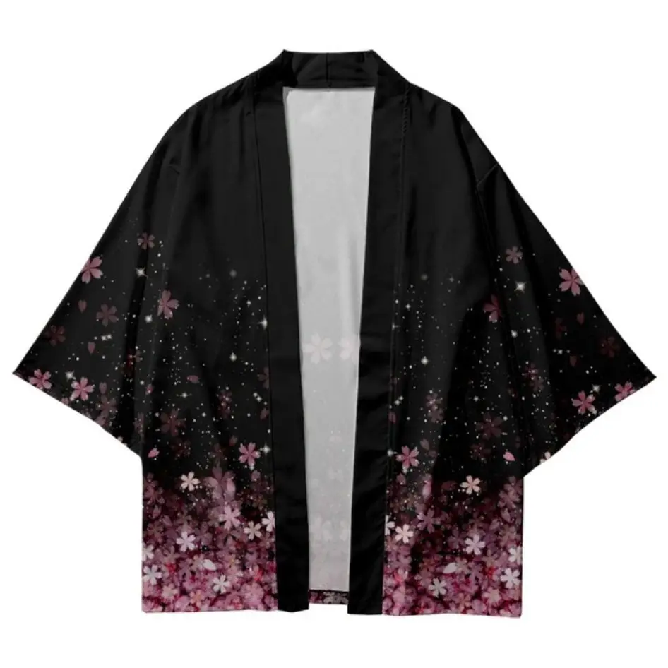 Traditional Kimono Men Yukata Samurai Kimono Black Haori Men Kimono Japanese Style Yukata Cardigan Shirts Harajuku Kimono Men