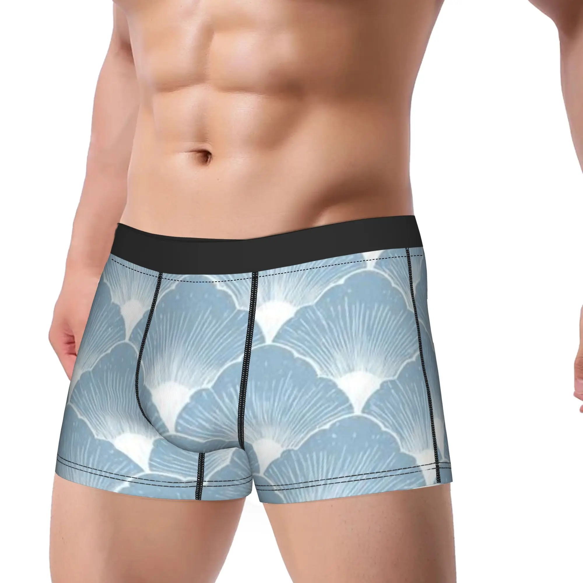 Sector (4) Fan Pattern Underpants Homme Panties Men's Underwear Ventilate Shorts Boxer Briefs