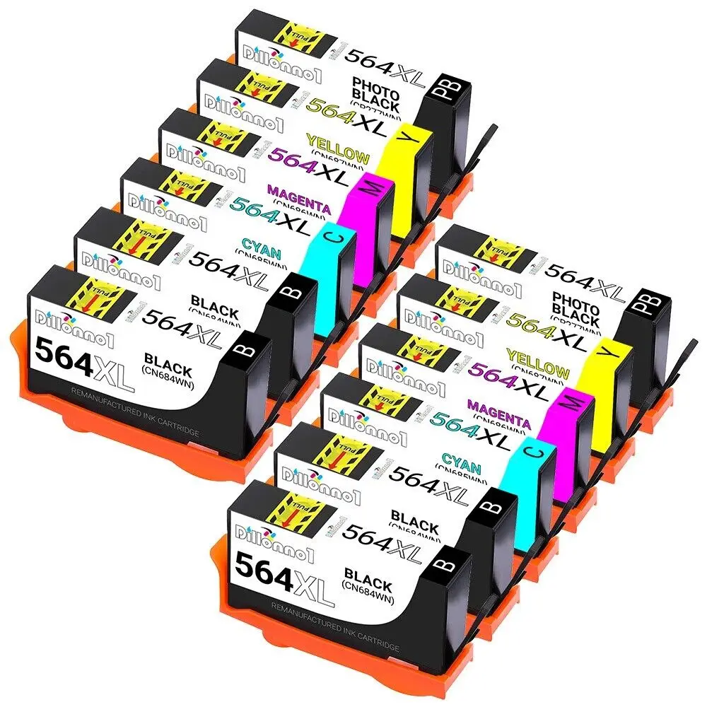 12-PK For HP 564XL For HP 564 XL Ink Cartridge Set PhotoSmart D7500 W/chip