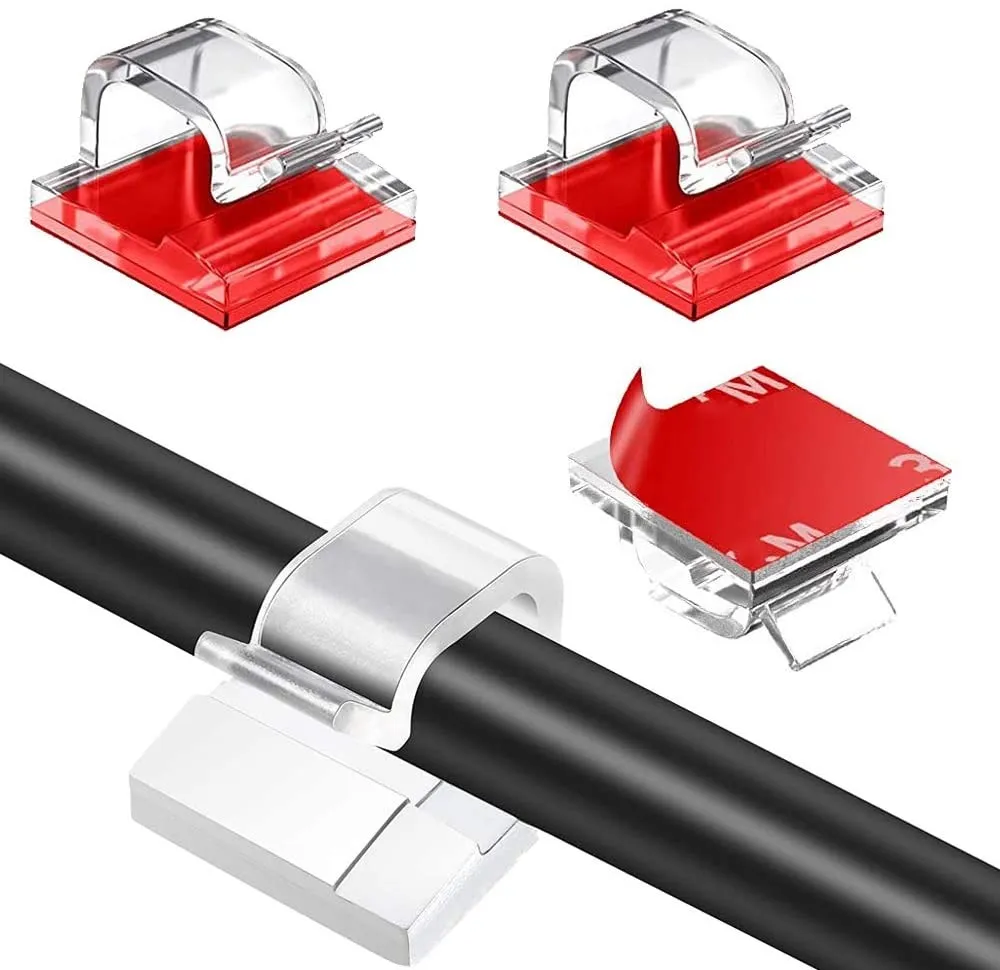 Organizador de cables para coche, soporte de gestión de bobinador de cables, Clip de ratón para auriculares, Protector autoadhesivo, gestión de cables USB