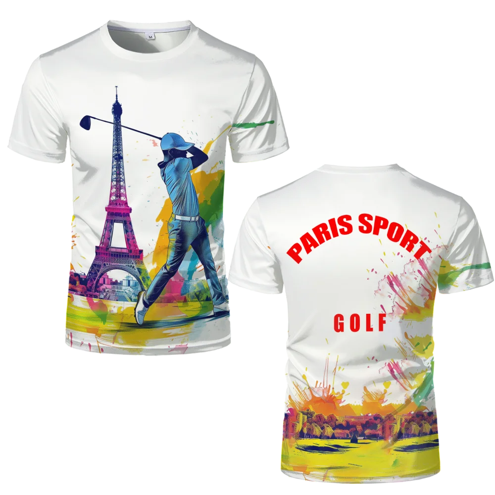 Paris Games Golf Player T shirt 2024 France Eiffel Tower Sports Meeting Golf Competitions T-shirts Casual Outdoor Unisex Tees