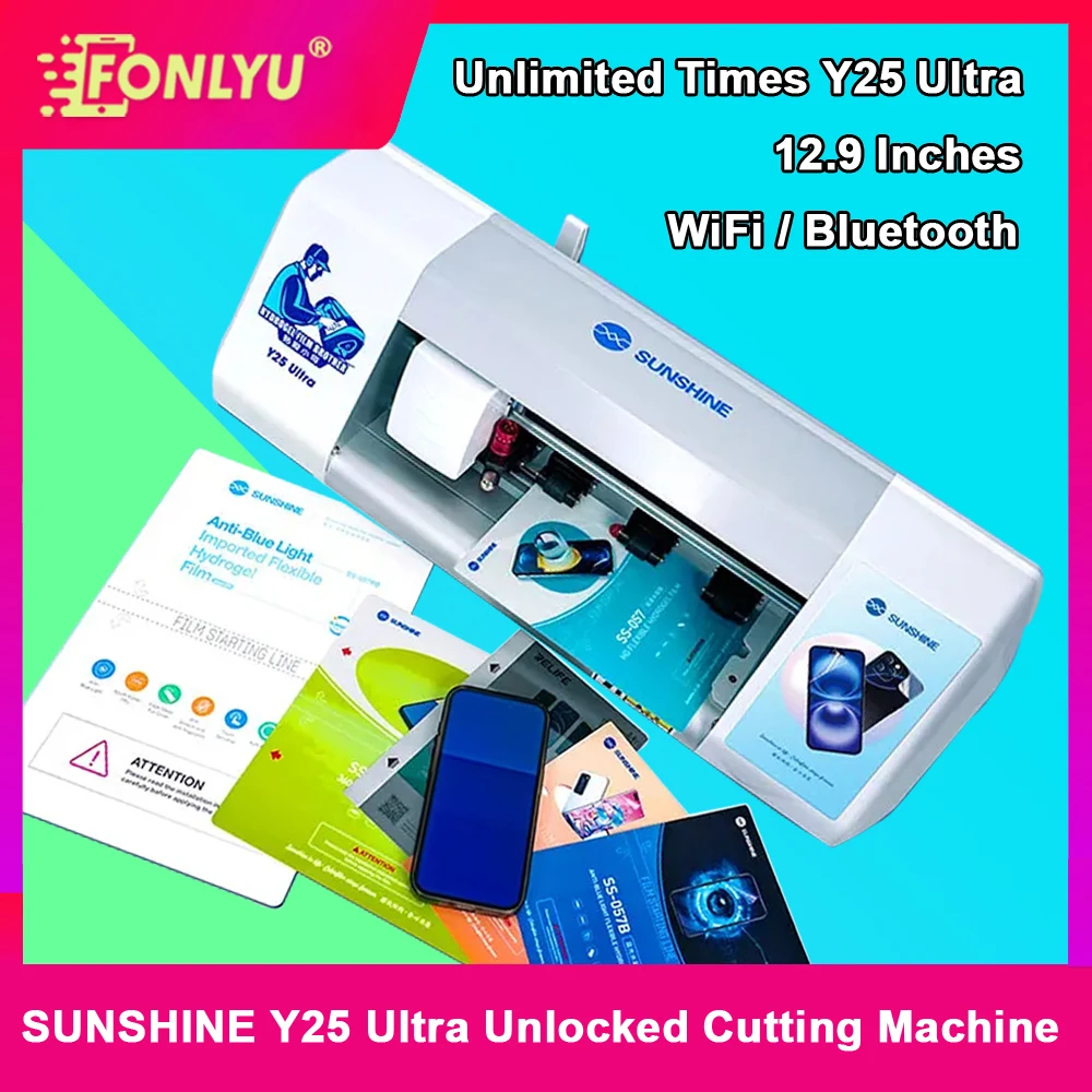 

SUNSHINE Y25 Ultra Unlimited Times Smart Cloud Film Cutting Machine WiFi+Bluetooth,80+ languages Supports below 12.9 inches