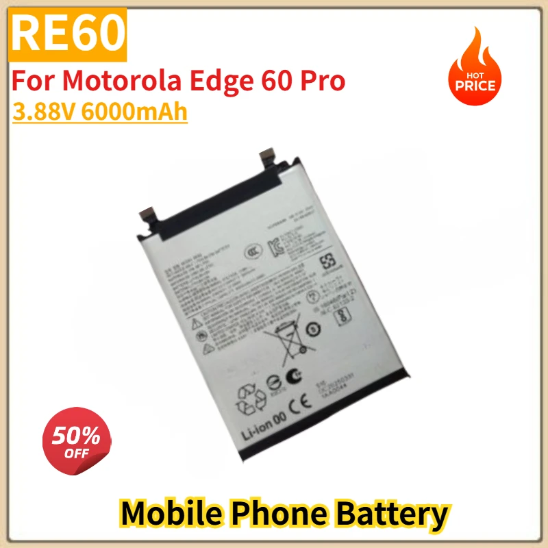 

RE60 High Quality Phone Battery 3.88V 6000mAh for Motorola Edge 60 Pro Brand New Replacement Battery