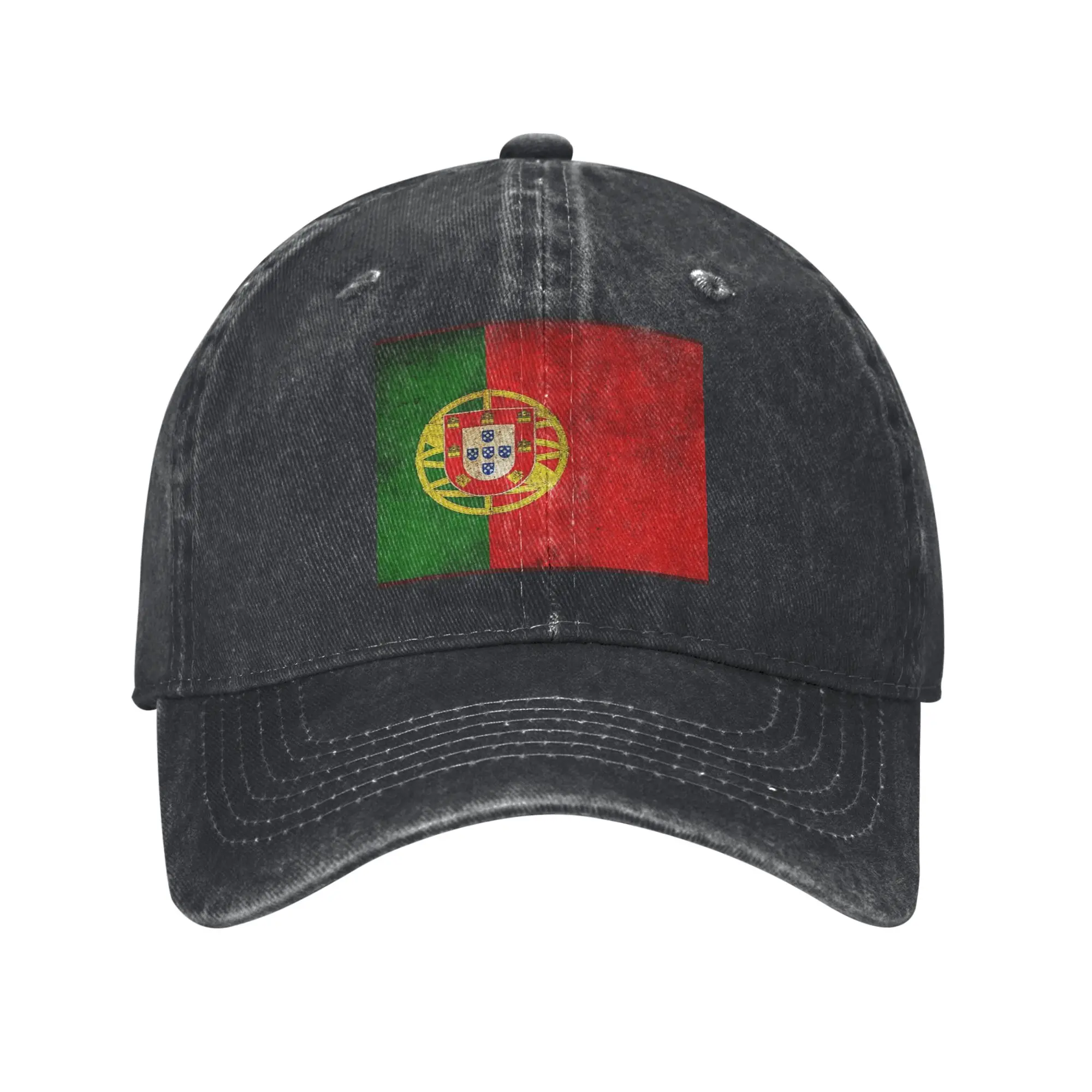 Flag Of Portugal Denim Fabric Cap Casual Baseball Caps Adjustable Hat Summer Unisex Baseball Hats
