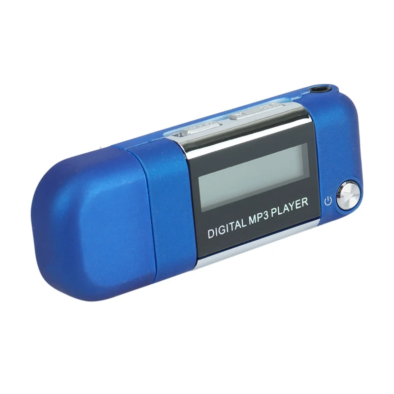 10X Mp3 Player 4GB U Disk Music Player Supports Replaceable AAA Battery, Recording (Blue)
