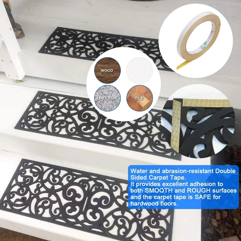1 Uds. Marcas de escaleras de diseño hueco, esteras duraderas de seguridad para exteriores para escaleras del hogar y decoración del hogar de seguridad para patio
